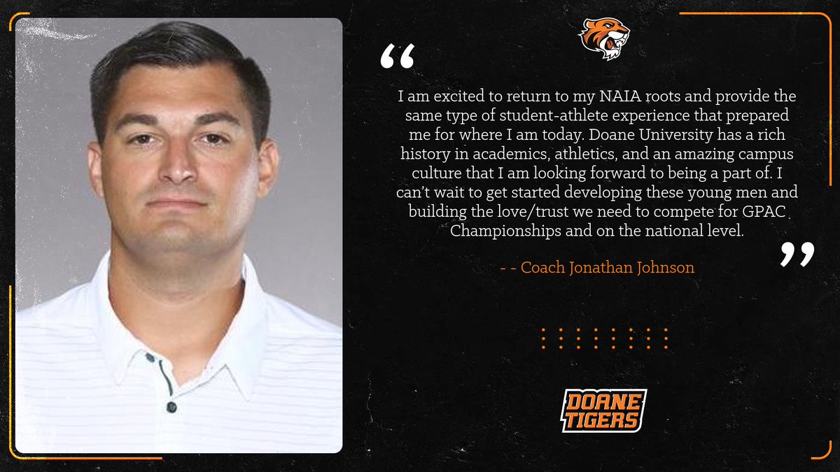 Help us welcome Coach Jonathan Johnson, named Head Football Coach today. doaneathletics.com/sports/fball/2…