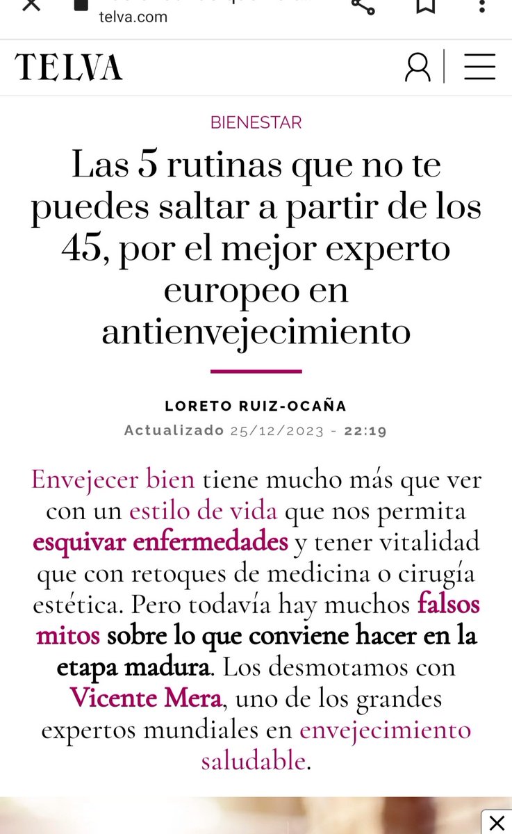 MLLatorre69's tweet photo. Ya, solo que el #antienvejecimiento no existe. El tiempo pasa, y envejecemos, no hay más.
Ojalá en #2024 hagamos algo contra el #edadismo de una vez https://t.co/r41dRuoDVb