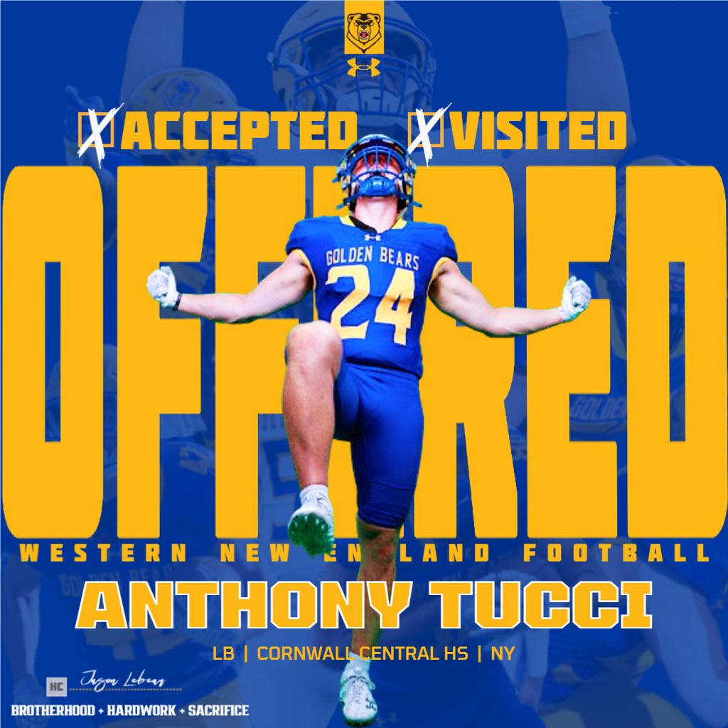 Anthony Tucci (@anthonytucci33) on Twitter photo After a great conversation with <a href="/Coach_Lebeau/">Jason Lebeau</a> Im blessed to receive my first offer from <a href="/WNEFB/">WNE Football</a>
<a href="/Coach_EhornJr/">Chris Ehorn Jr</a> <a href="/CoachForcucci/">Frank Forcucci</a>
<a href="/CoachArduino/">Kevin Arduino</a> <a href="/CwallFootball/">Cornwall Football</a> After a great conversation with <a href="/Coach_Lebeau/">Jason Lebeau</a> Im blessed to receive my first offer from <a href="/WNEFB/">WNE Football</a>
<a href="/Coach_EhornJr/">Chris Ehorn Jr</a> <a href="/CoachForcucci/">Frank Forcucci</a>
<a href="/CoachArduino/">Kevin Arduino</a> <a href="/CwallFootball/">Cornwall Football</a>