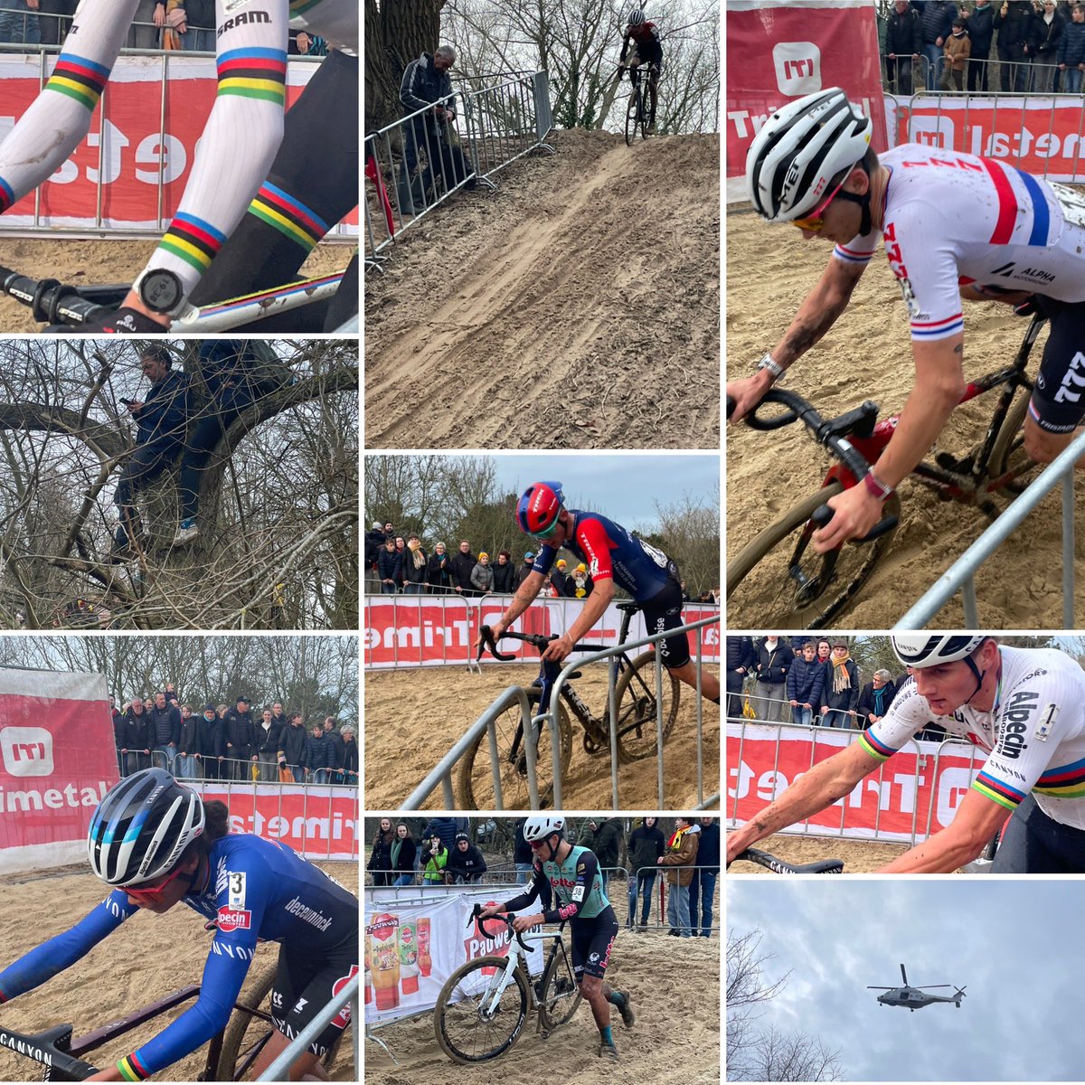 Some more shots from Koksijde today: Thibau Nys, Ceylon Alvarado, world champions Mathieu van der Poel and Fem van (incredibly consistent 10 minute laps by her watch) and our very own Cameron Mason CX It was a great day of racing in the sand dunes.