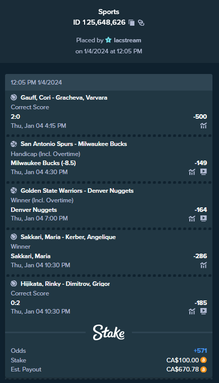 If this parlay wins ill send 5 people $20 each. 
Must tag 2 friends, like, and retweet. 
Dont forget to add your stake username :)

Will tip out $200 on stream if we win.
kick.com/lacroixla