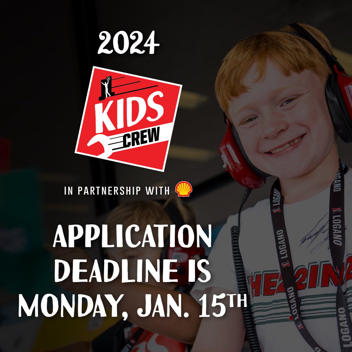 Know a child who would be an awesome candidate for the #JLKidsCrew program? It’s not too late to apply! Help us spread the word to anyone you know with a big <a href="/joeylogano/">Joey Logano</a> fan in the family. 

joeyloganofoundation.com/jl-kids-crew-2…
