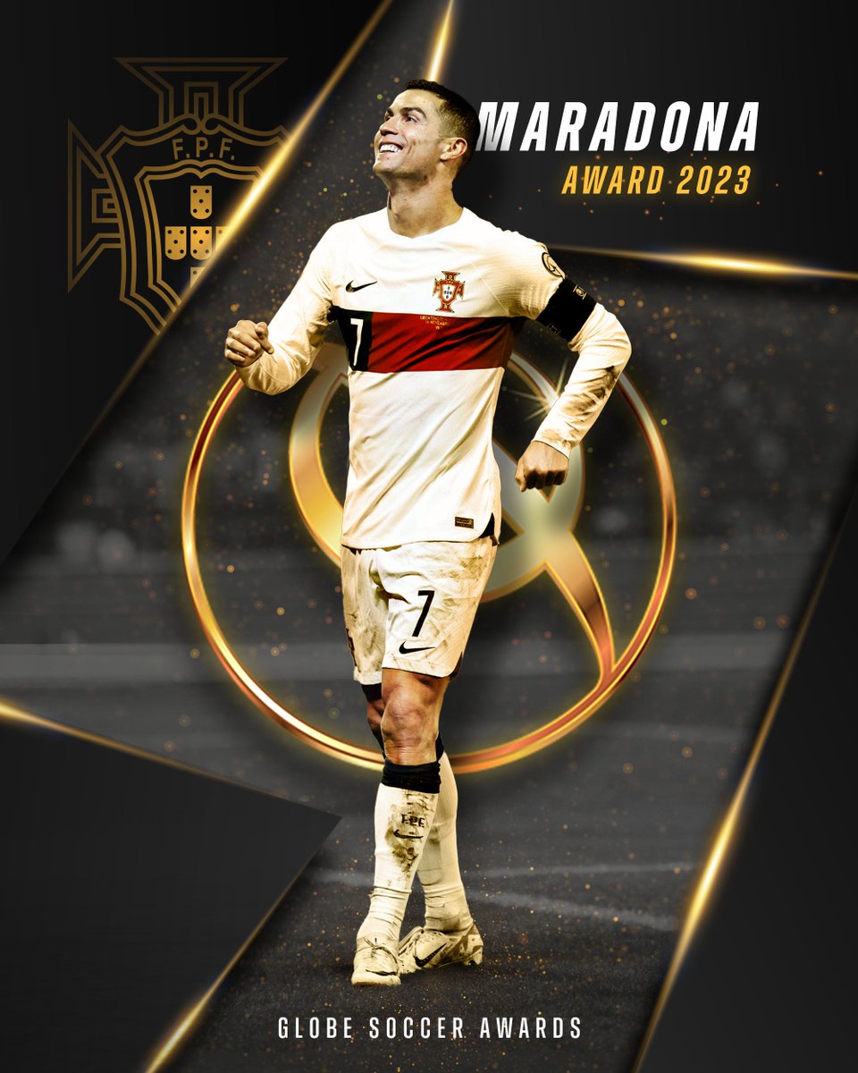 🏆 Prémio Maradona 🏆 Cristiano Ronaldo foi distinguido pela Globe Soccer Awards por ter sido o melhor marcador do Mundo em 2023. #VesteABandeira