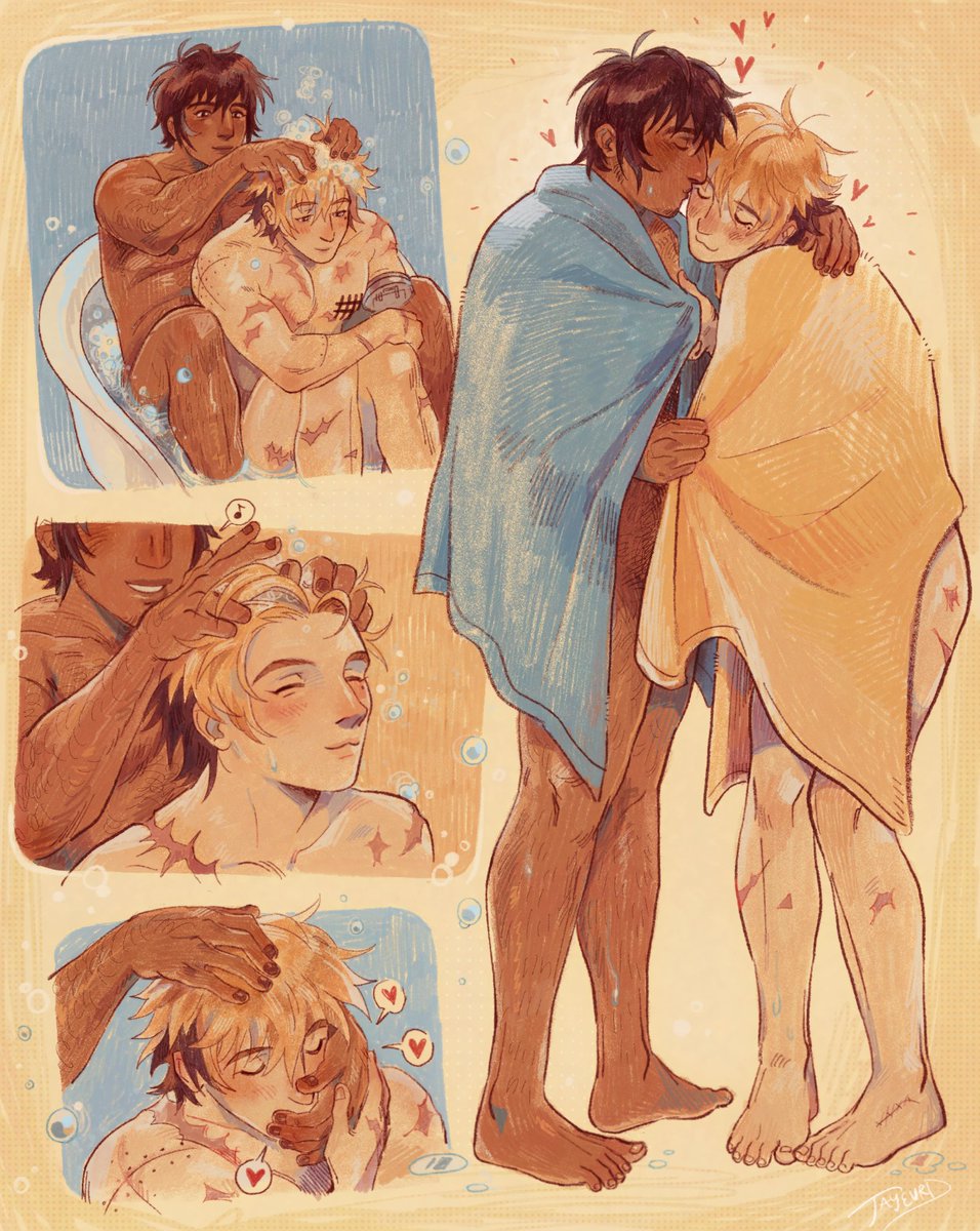 scrubesque's tweet photo. havin a bath :3 🫧 #trigun #vashwood https://t.co/cdZw5BOCtA