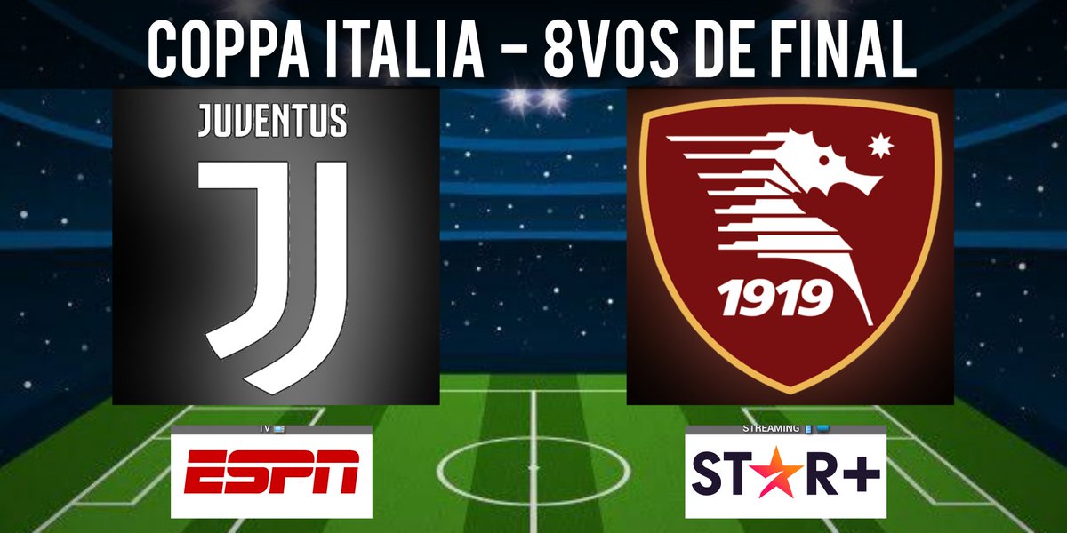 #CoppaItalia - #COPPAxESPN Juventus 🆚 Salernitana 🕑 14:00 hrs 📺 @ESPNmx 🎙 @pablobari 🎙 @CalcioDePalma