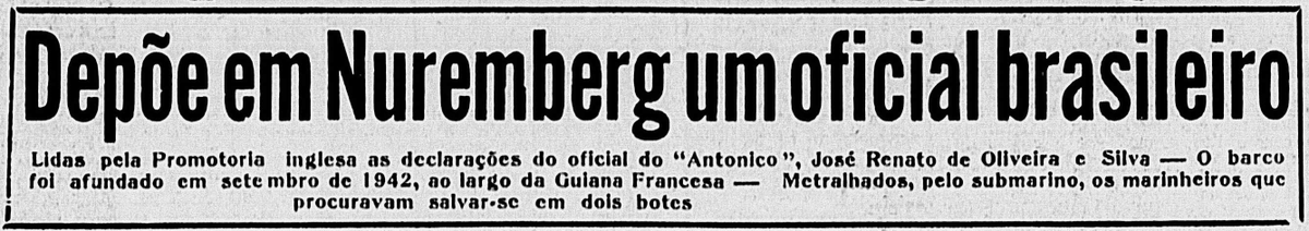 sentandoapua's tweet photo. Notícias da 2ª Guerra: 15JAN1946-Depõe em Nuremberg um oficial brasileiro https://t.co/jwJUONFw79
#JAN46 #ANoite #WWII #Marinha #Nuremberg #OFICIAL #brasileiro @marmilbr https://t.co/g6h9Y0gHbo