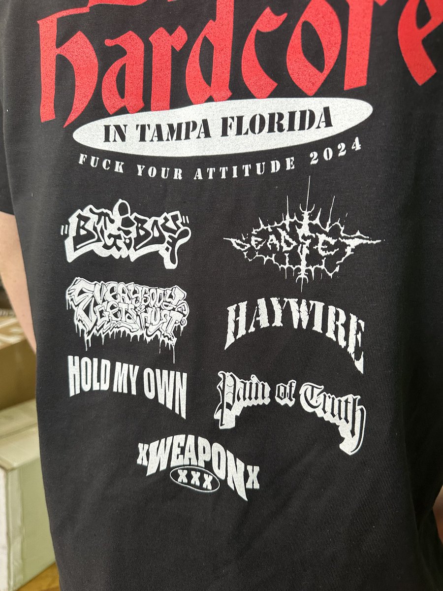DAZE_STYLE's tweet photo. REPRESENTING DAZE STYLE BRUTAL HARDCORE IN TAMPA FLORIDA… FUCK YOUR ATTITUDE 2024… 

PRINTED ON GILDAN HAMMER… 

DESIGN BY @darkseedsofman https://t.co/vYGZipj0WH