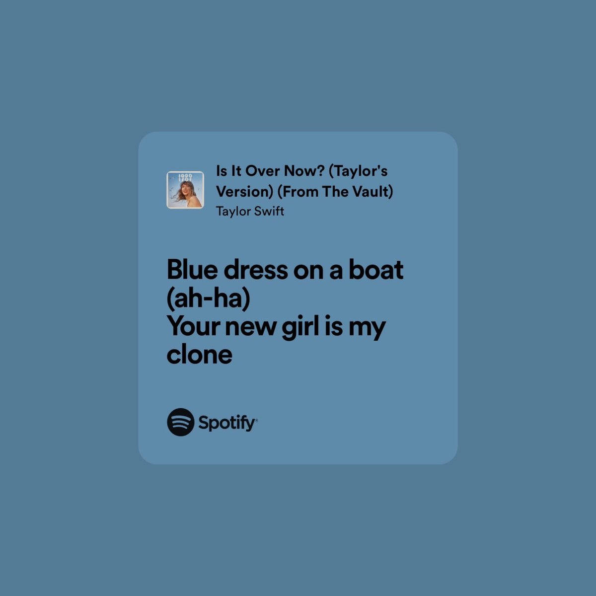 H 11 anos, o blue dress on a boat acontecia. Foi nesse momento que Out Of The Woods, Question? e Is It Over Now? nasceram. H 11 anos, o blue dress on a boat acontecia. Foi nesse momento que Out Of The Woods, Question? e Is It Over Now? nasceram.