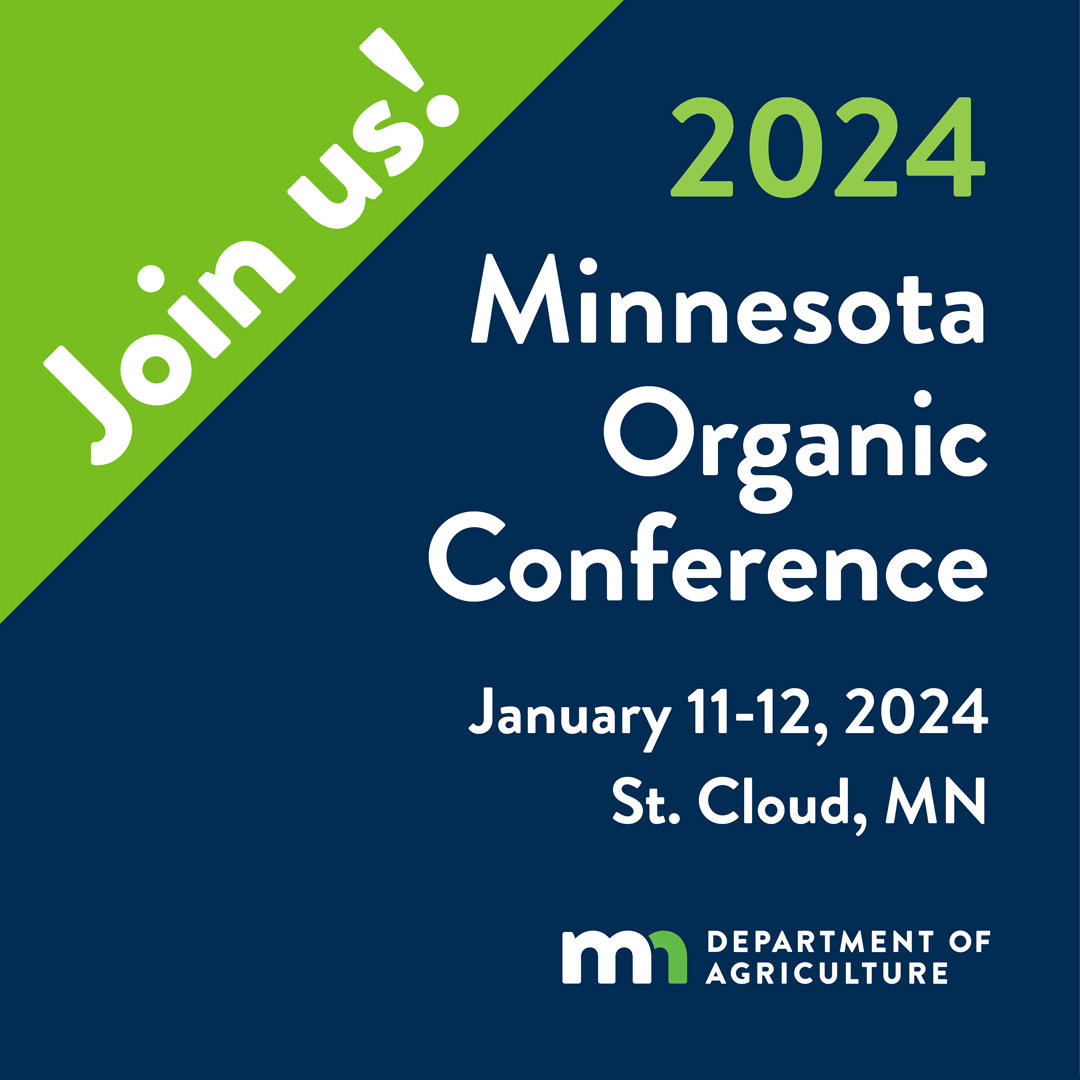 AgCentric (@agcentric) on Twitter photo We’re looking forward to joining <a href="/mnagriculture/">Minnesota Department of Agriculture</a> at the 2024 Minnesota Organic Conference from Jan 11-12! Don't miss MN’s only statewide conference on organic agriculture. Pre-registration ends on Jan 8.
Full details and registration info ➡️ mda.state.mn.us/environment-su…
#MNorganic24 We’re looking forward to joining <a href="/mnagriculture/">Minnesota Department of Agriculture</a> at the 2024 Minnesota Organic Conference from Jan 11-12! Don't miss MN’s only statewide conference on organic agriculture. Pre-registration ends on Jan 8.
Full details and registration info ➡️ mda.state.mn.us/environment-su…
#MNorganic24