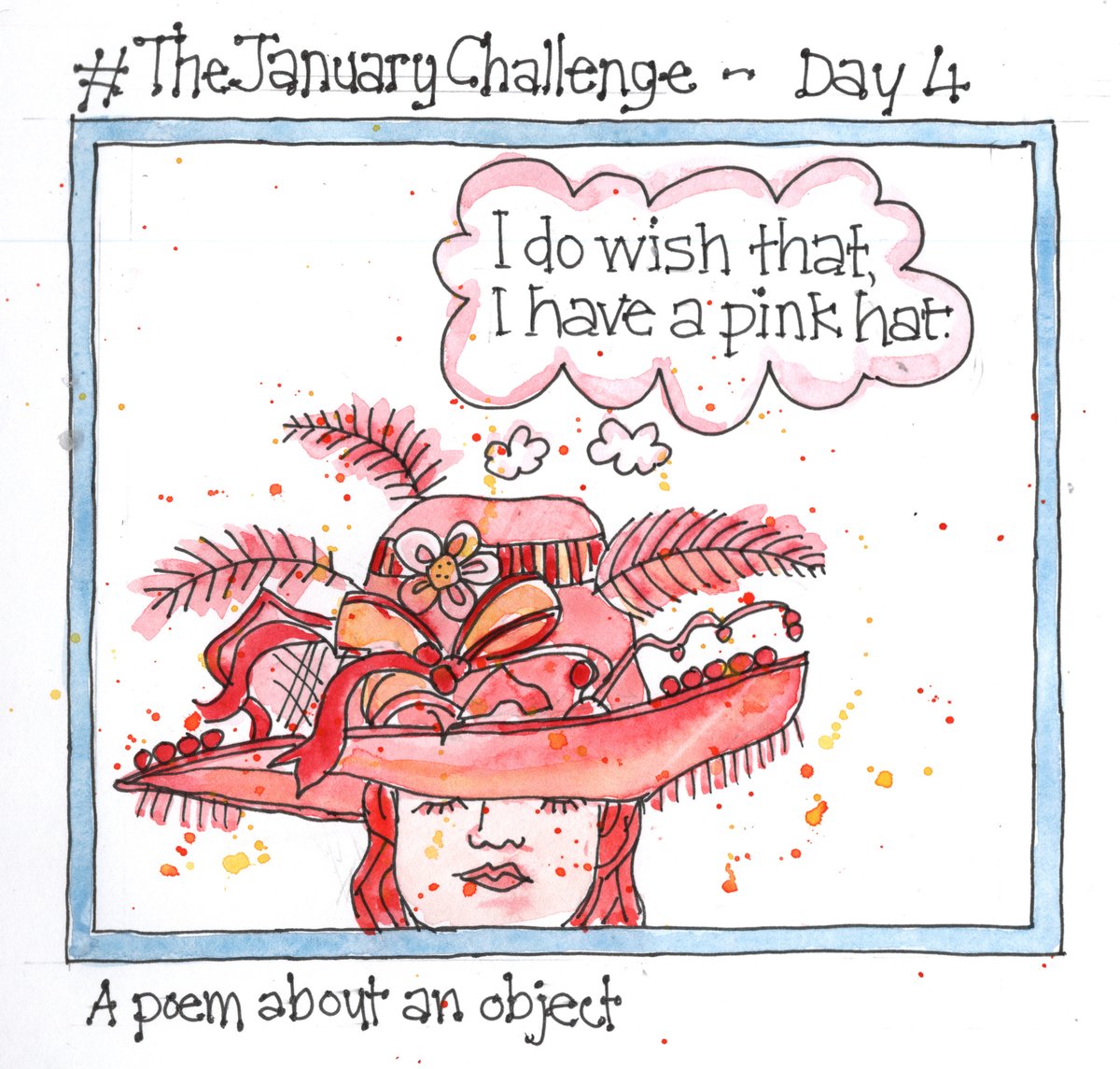 #thejanuarychallenge #2024 #Day4
Not sure I followed the task but never mind, too late now. Think there was something about an object and a poet?
But I can dream about a big red hat, sitting by the river watching the boats go by. 
#64MillionArtists #poetry