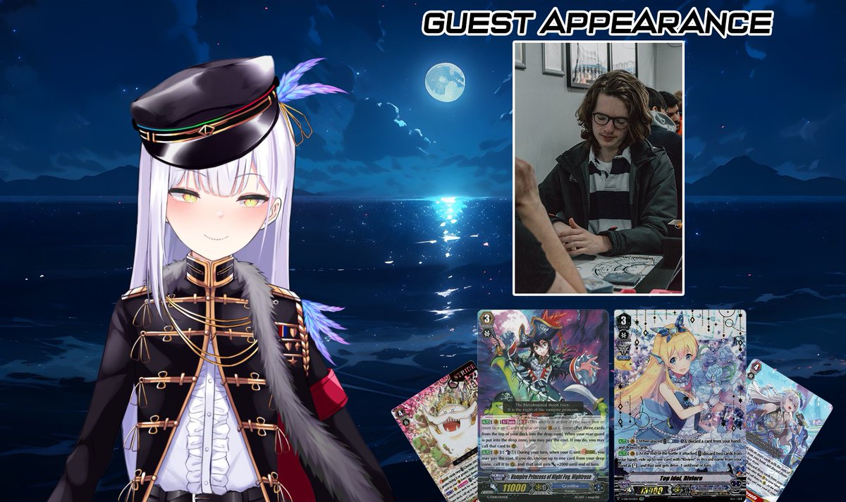 TrinityNovaVT's tweet photo. In 2 hours (3:30 PM PST) I will be playing premium with @Sage18041! Hopefully he can teach me some much needed skills for the format. 🃏

I can only pray to the gods that I survive this lesson 🙏

#TrinityLive #cardfightvanguard #Vtubers 

⬇️⬇️⬇️LINK BELOW⬇️⬇️⬇️ https://t.co/hseMQAOcwY