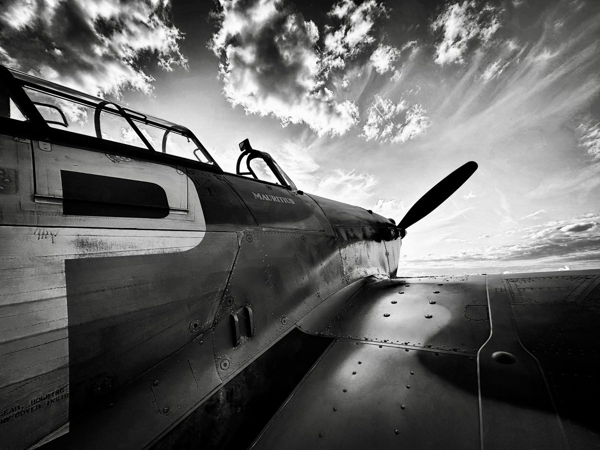 Beautiful Hawker Hurricane BE505 ‘Pegs’ of Hurricane Heritage - basking in wonderful White Waltham skies! 
Roll on summer please…
#Hurricane