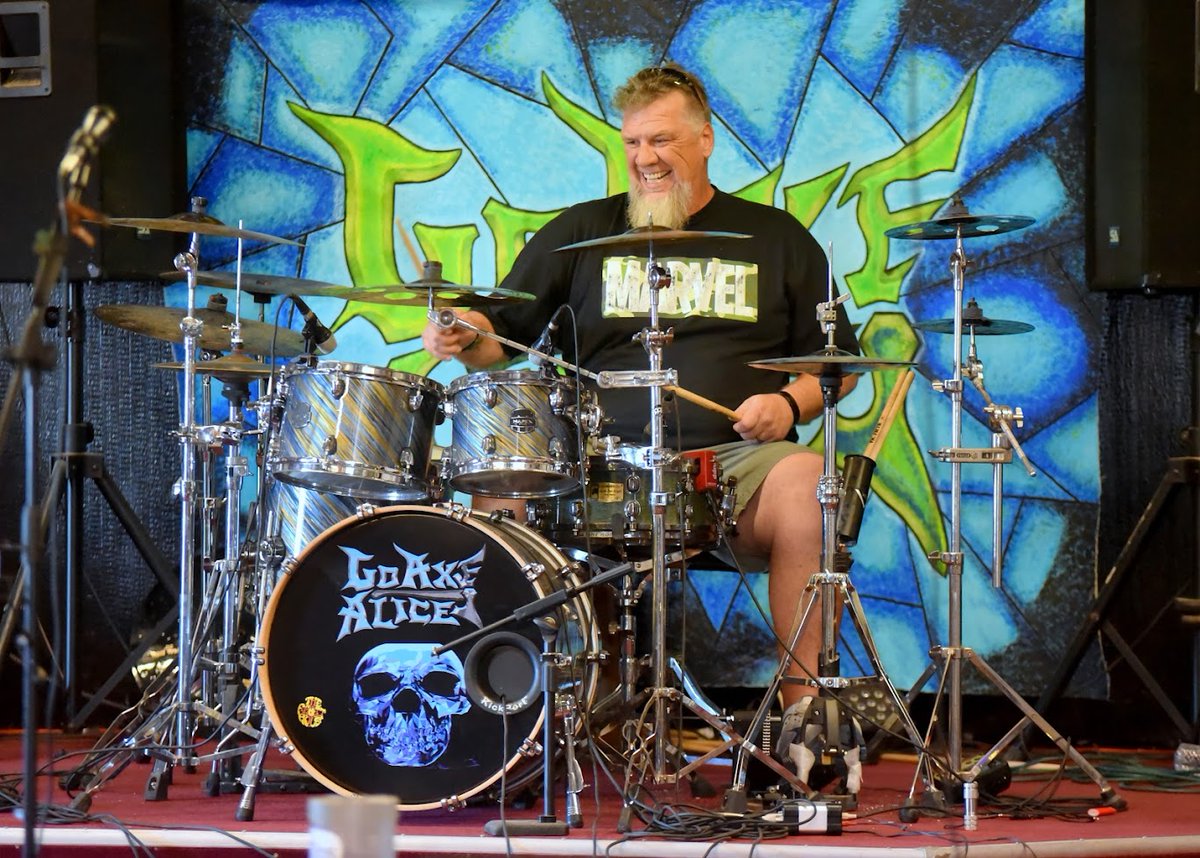 Invictadotband's tweet photo. Scott Pounding the thunder from down under! https://t.co/5WY0EgY0uy