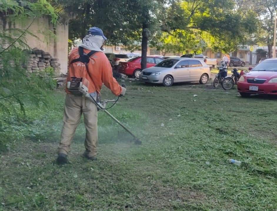 MuniPilarPy's tweet photo. #CiudadMásLimpia 👉 Intensificamos la limpieza de malezas en varios puntos de ciudad, entre ellos los barrios #VillaParque, #SanAntonio y el predio del Hospital Regional de Pilar👷🧹 https://t.co/e1blhSCymJ