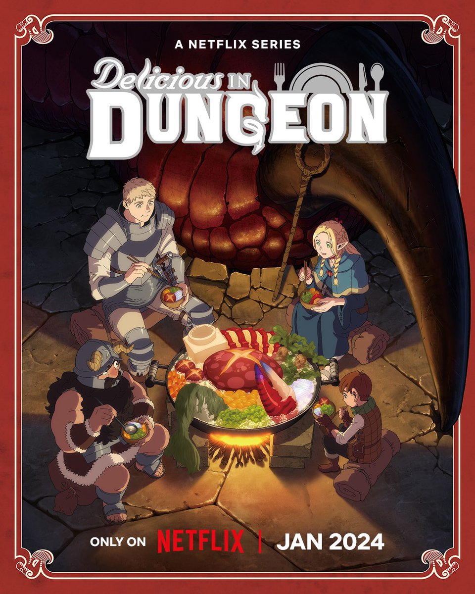 DamienHaas's tweet photo. I’m so, so proud to announce that I’m the English voice of Laios in “Delicious in Dungeon” (aka Dungeon Meshi).

I love this character. I love this show. It’s easily some of the most fun I’ve ever had in a VO booth, and I can’t wait for y’all to watch. Ep 1 is up now on @netflix! https://t.co/DyhQiJmZH9
