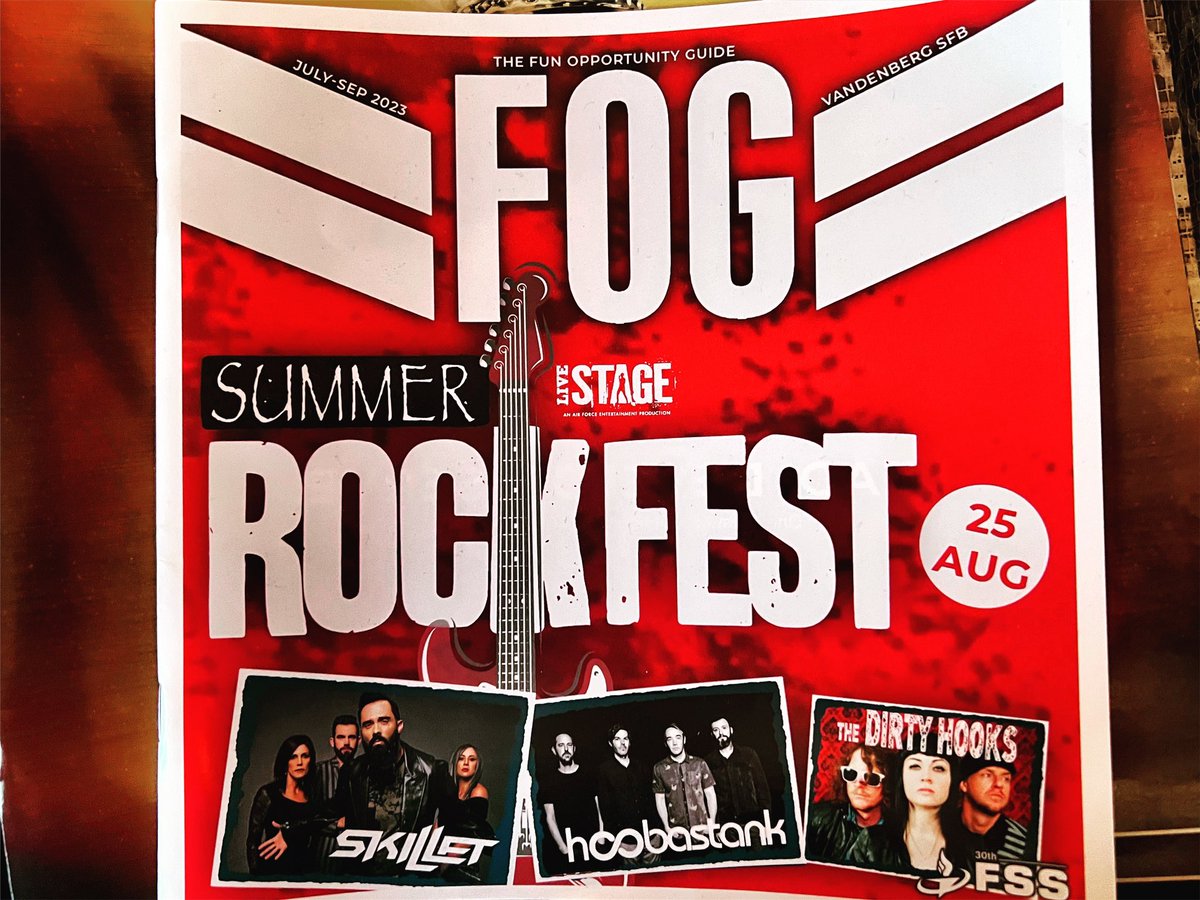 #throwbackthursday to finding this cool little publication at @vandenberg_sfb .  Such an honor to play with <a href="/skilletmusic/">Skillet</a> and @hoobastank for our service men and women!  Too much fun! #thedirtyhooks #hoobastank #skillet #music #rocknroll #band #TBT