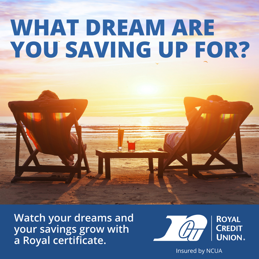 Your dreams deserve a plan, and we've got the perfect one for you! Dream big and save bigger with Royal's 11-month 5.15% APY certificate. No minimum balance required, just a locked-in rate with guaranteed returns. Open yours today at rcu.org/OpenCertificat…. Insured by NCUA.