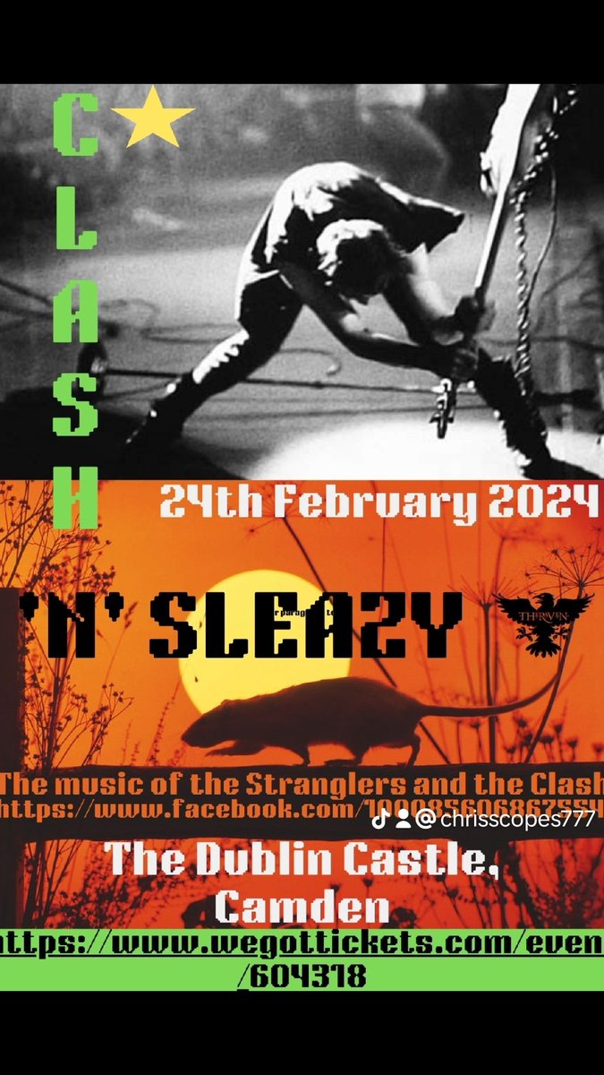 JeanJaquesScope's tweet photo. We return to the wonderful Dublin Castle, for a night of Clash and Stranglers classics. See you there. Cheers https://t.co/Np14le96t4 https://t.co/6akwgkFDv0