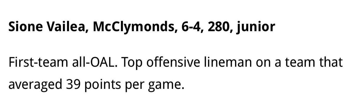 I very honored to be named as a First Team All Bay Area Offensive lineman, I give All Glory to God✝️  @MackhouseFb <a href="/mackhouse86/">coach peters</a> <a href="/Coachmal_/">Coach Mal💯</a> 

#Mackfamily 
#JesusisKing
#allglorybetoGod