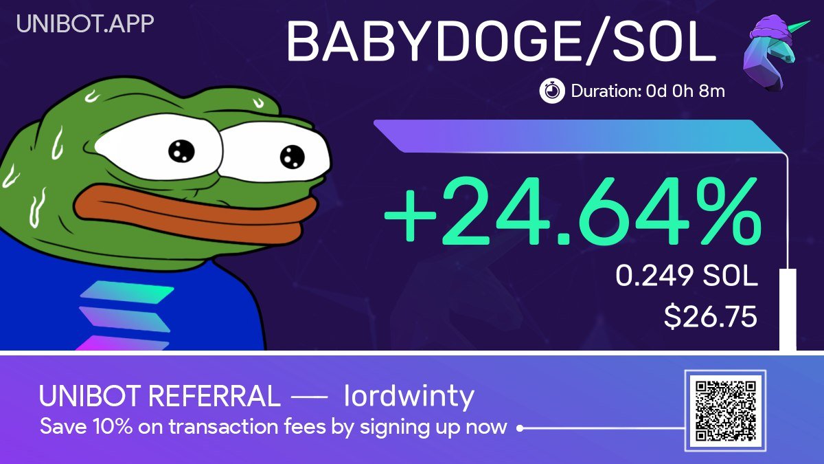 Winty 🥑 (@waxnft) on Twitter photo Lol, just tried <a href="/UnibotOnSolana/">Unibot On Solana - OLD ACCOUNT</a> and it works super fast and the PNL with the pepe is a winner. Lol, just tried <a href="/UnibotOnSolana/">Unibot On Solana - OLD ACCOUNT</a> and it works super fast and the PNL with the pepe is a winner.