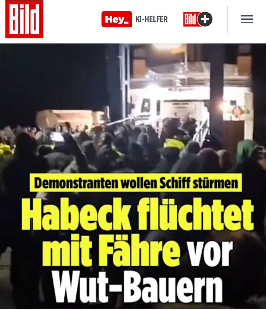 martin_84's tweet photo. Ist das euer beschissener Ernst, @BILD?
Klimakleber sind Terroristen - diese Kriminellen sind Wut-Bauern?
Der Staat kommt ihnen entgegen. Er gibt der Erpressung nach. Anschließend will eine wildgewordene Horde krimineller Bauern eine Fähre stürmen, auf der sich #Habeck befindet?! https://t.co/B4bActGm48