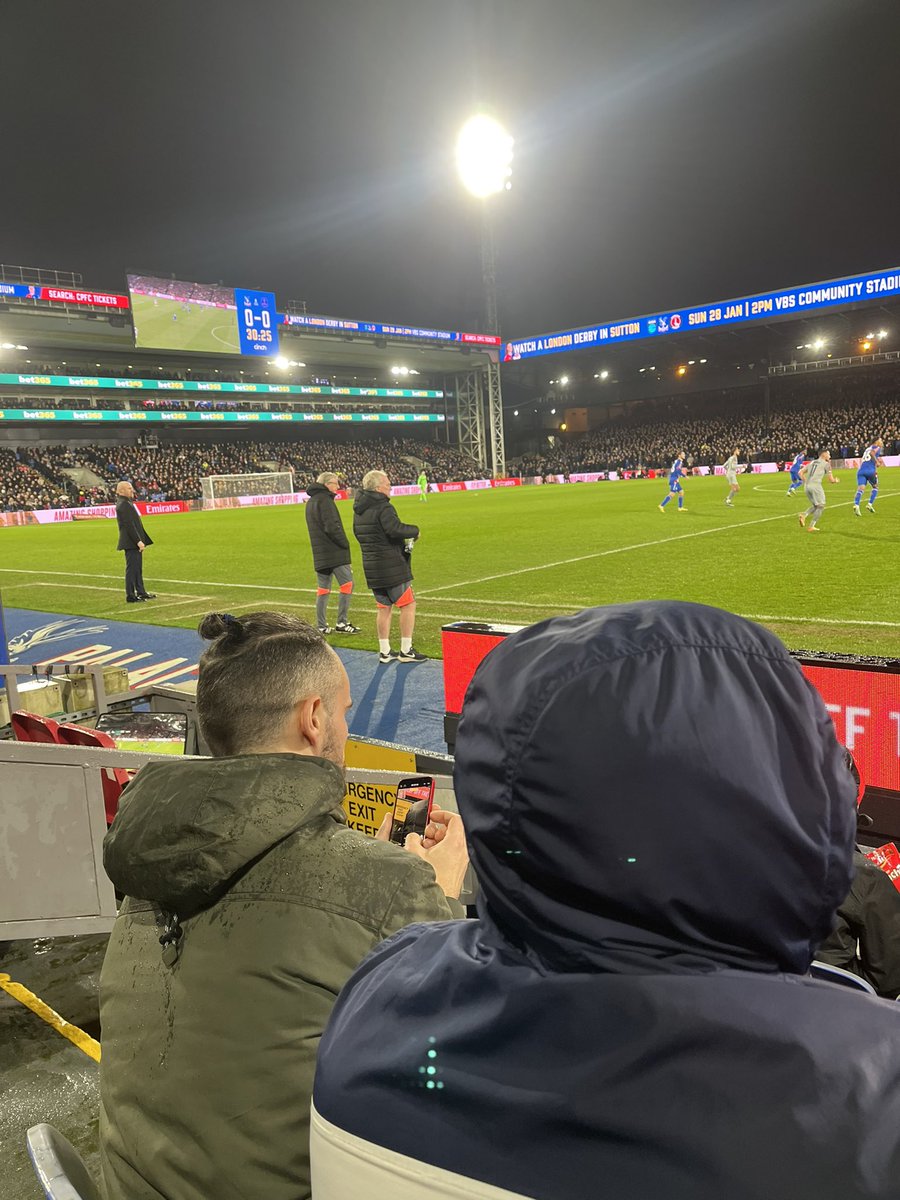 It’s a very wet, freezing cold night at Selhurst Park. Ray Lewington is in shorts. Of course he is. #magicofthecup