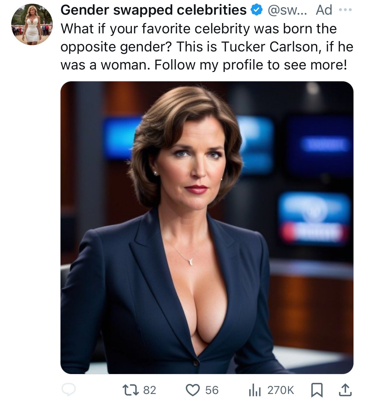 reptile friend on X: @allahliker @lindayaX @elonmusk I was served a Tucker  Carlson big naturals ad earlier t.coQ3RRvocxgg  X