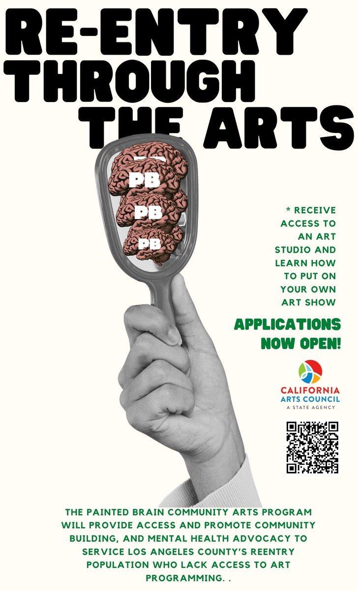 ThePaintedBrain's tweet image. Discover the 4-month Re-Entry Through the Arts Program! 🎨 Empowering underrepresented groups in LA County, we break stereotypes through art, dialogue, and reflection. Apply by Jan 8 for transformative opportunities! 🌟 #ArtForChange #ReEntryProgram #ApplyNow