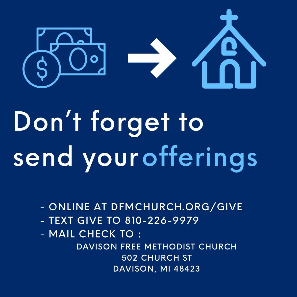 If you are looking for ways to give and invest in the ministry of DFMC here are a few ways you can do that! The link below will take you to our online giving option: buff.ly/3XzAkLB
