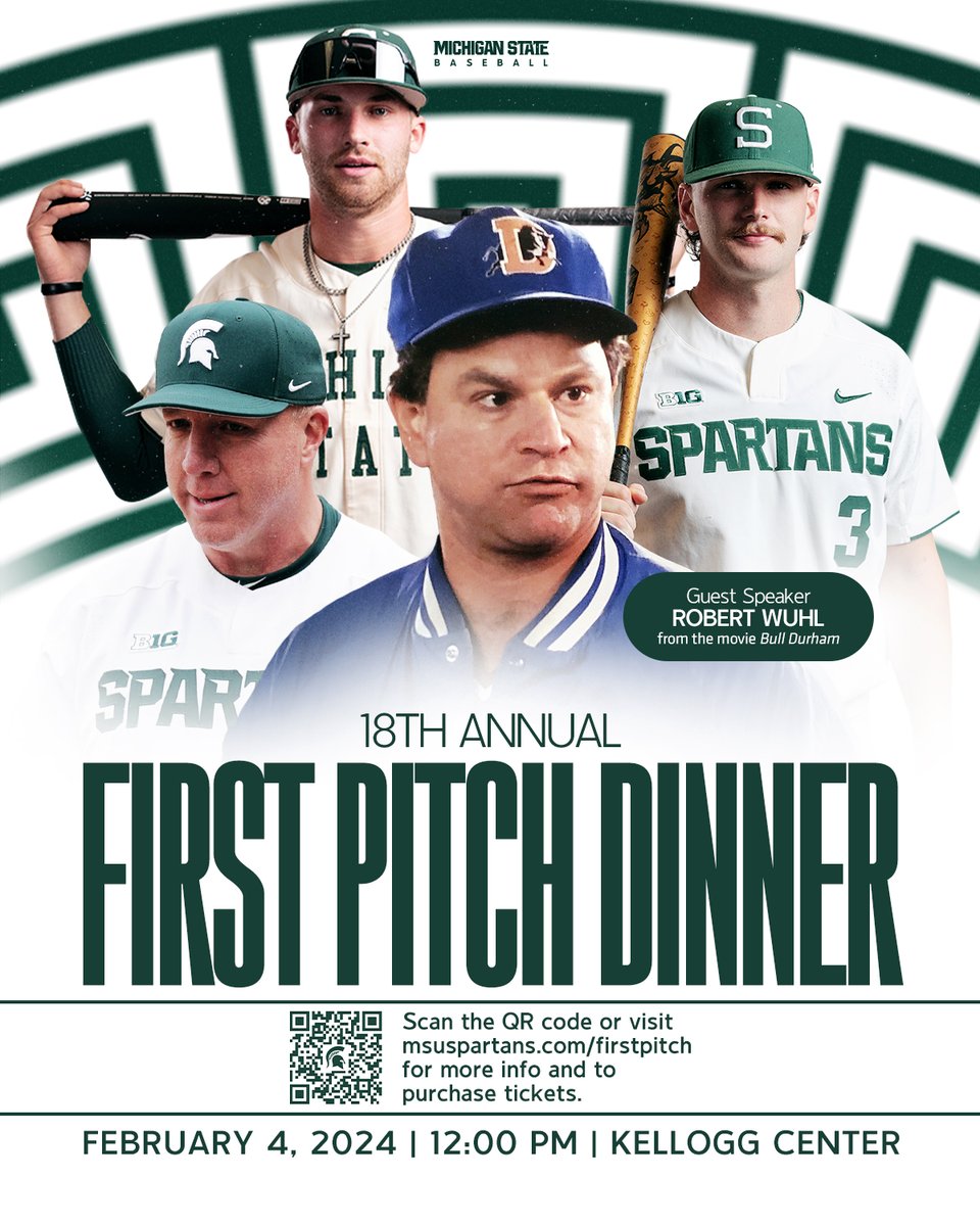 MSUBaseball's tweet photo. We're exactly  1⃣  month from the 2024 First Pitch Dinner!!

Get your tickets today!!

📰: https://t.co/GCLnsYbadb

#GoGreen https://t.co/iucPG3WL31