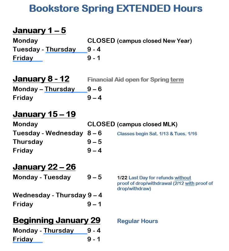 RVCBookstore's tweet image. New year, new you! 🎉🎉🎉 Make sure you’re ready to tackle your classes by getting all the materials you need to succeed. The Bookstore has extended hours starting next week, so you can stock up on everything you need. Good luck! 🍀📚 
@rvcgoldeneagles @RVC_Athletics