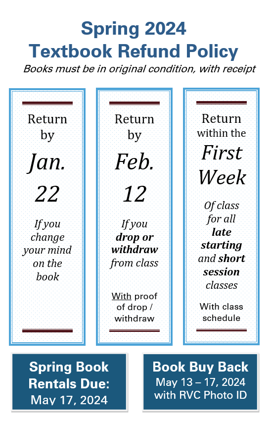 RVCBookstore's tweet image. New year, new you! 🎉🎉🎉 Make sure you’re ready to tackle your classes by getting all the materials you need to succeed. The Bookstore has extended hours starting next week, so you can stock up on everything you need. Good luck! 🍀📚 
@rvcgoldeneagles @RVC_Athletics