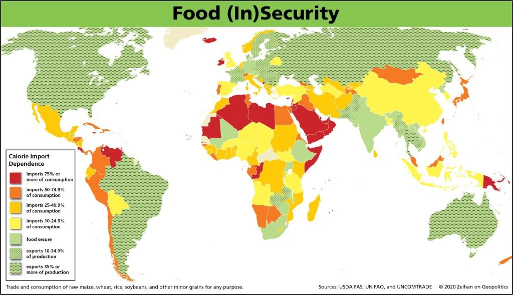 3 Reasons South America is a Geopolitical "Safe Space"

1. It produces more food than it needs.
In a stable world where globalization functions, this is not so important. But once you have conflicts and supply disruptions, food self-sufficiency marks the difference between