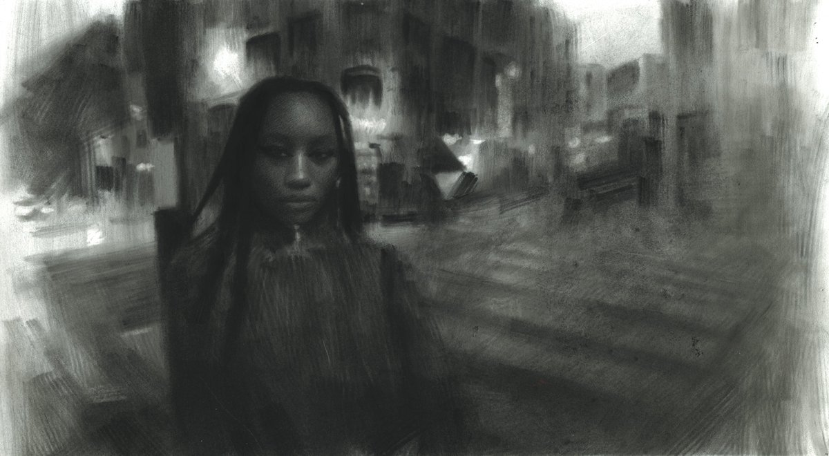 mec_au_fusain's tweet photo. Yousra, charcoal on paper https://t.co/YgVjMICQe6
