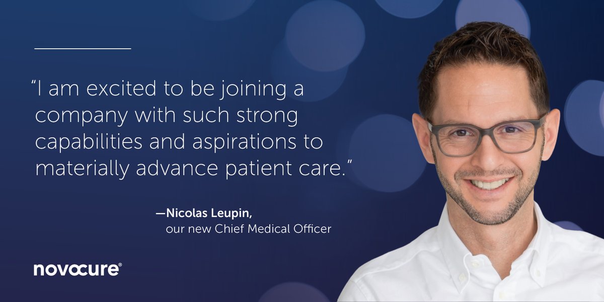 Dr. Nicolas Leupin has joined us as Chief Medical Officer. He brings a proven track record of leadership and accomplishment in the #biotech and #pharma industries, as well as extensive experience as a medical oncologist and educator. #oncology #TTFields novocure.com/novocure-appoi…