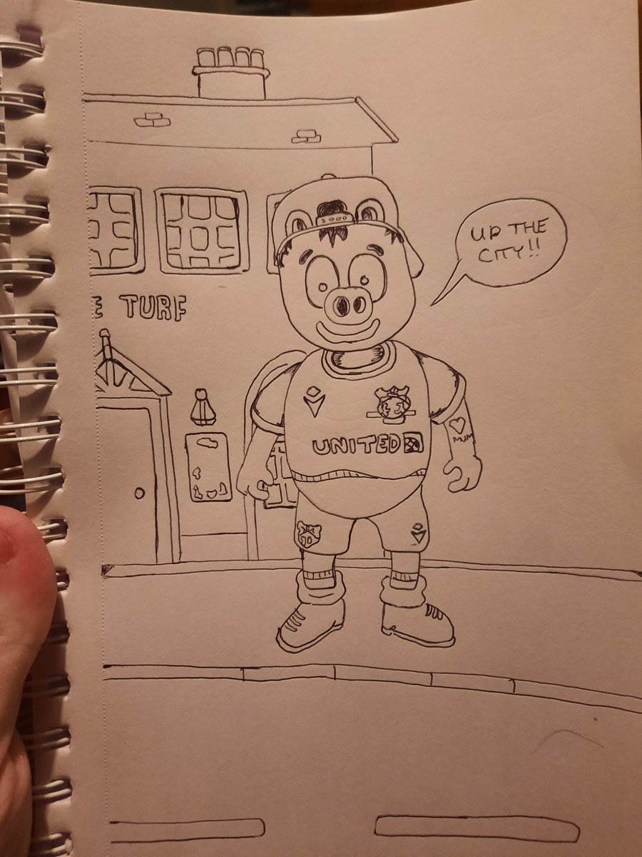 I thought I'd do a murder piggy based around my local city. He's rough and has no name yet but I think it turned out OK. #wrexham #theturf #RyanReynolds #RobMcElheney #upthecity