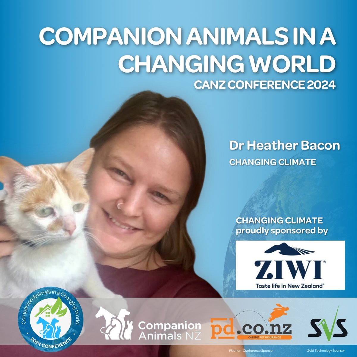_CANZ_'s tweet image. We are pleased to be able to welcome Heather as a speaker at the "Companion Animals in a Changing World" Conference 2024.  companionanimals.nz/conference

Dr Heather Bacon OBE BSc BVSc CertZooMed SFHEA PhD MRCVS, Session: Changing Climate, proudly sponsored by ZIWI Pets