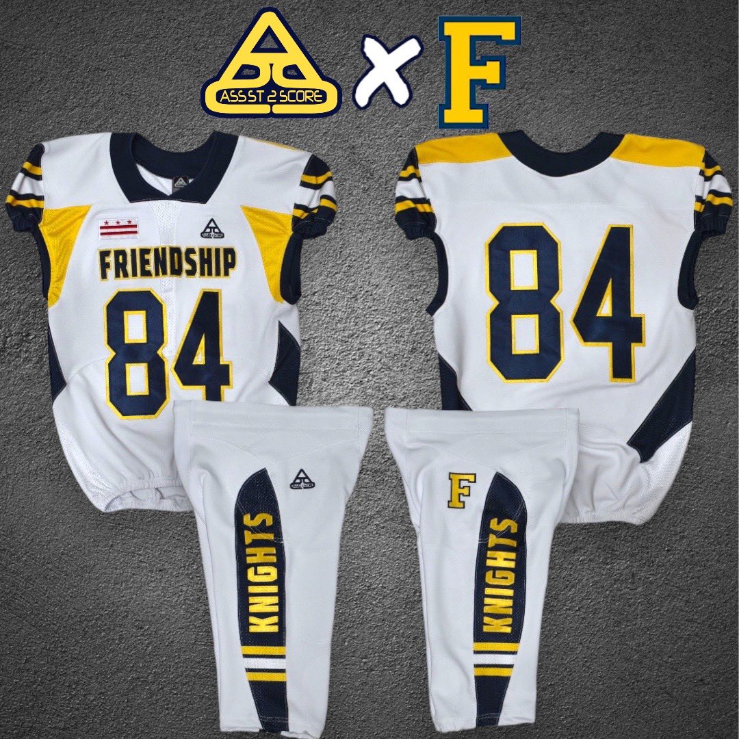 Assist2Score's tweet photo. TEAM SPOTLIGHT: Friendship Collegiate Football Uniforms Contact Us 1-800-684-1939 Or Visit https://t.co/pWuascxqOV 
instagram:@assist2score to order yours today! https://t.co/SFe2ZWEHIg