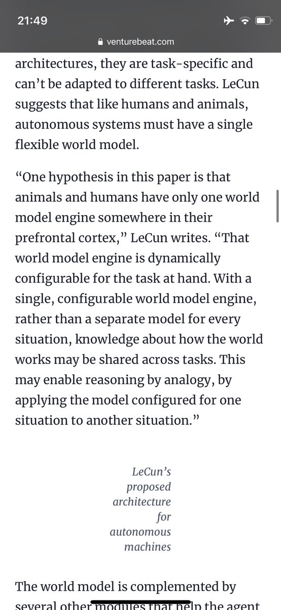 Exhibit no1 of reducing human intelligence, while trying to make AI human-like: AI researchers ignoring philosophers, and making assumptions philosophers were making in *checks notes* 12th century. Only 6 centuries more and they’ll discover Hume🤞 venturebeat.com/ai/yann-lecuns…