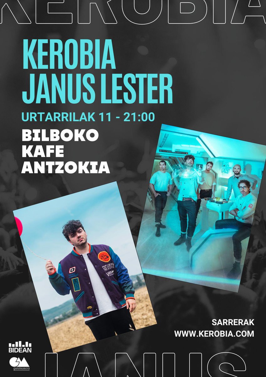 Urtarrilak 11, Bilboko <a href="/kafeantzokia/">Kafe Antzokia</a>-n, <a href="/kerobia/">Kerobia</a> taldearen kontzertua.