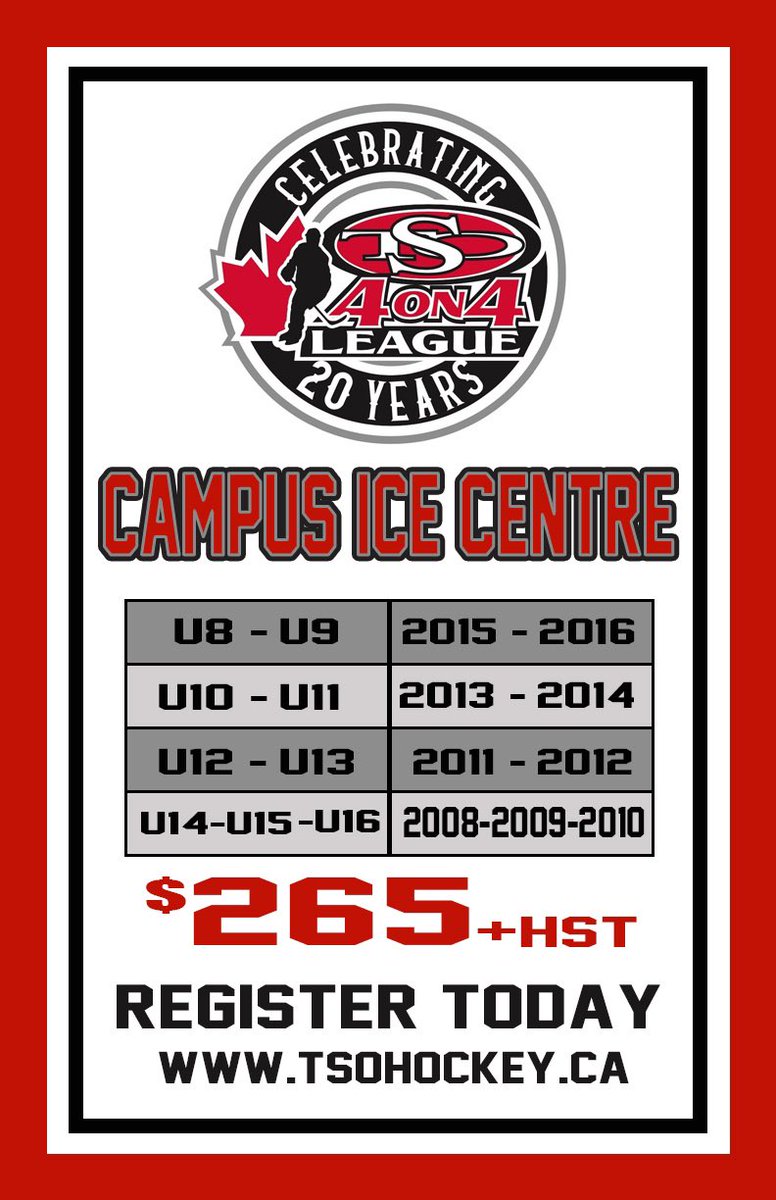 Wow 2 Days of open registration and already at 40% capacity. Register today at tsohockey.ca