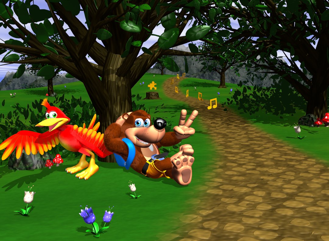 We didn't need to spend months recreating the SGI Banjo model for a 1P image you see for 3 seconds in smash remix but we did anyways. Huge thanks to <a href="/Retro64__/">Retro64</a>  for help with this. First time using blender to render anything. Really happy with how it came out