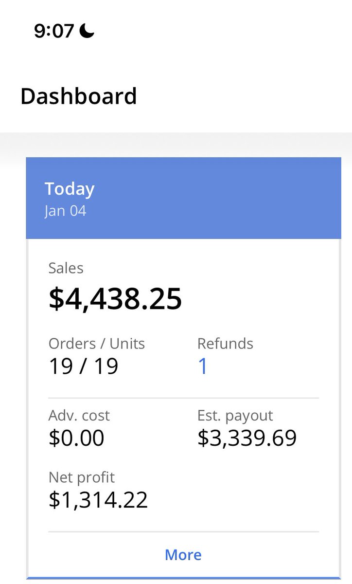 Profit_Motivate's tweet photo. Love having an Amazon OA business, making over 1k profit today while having a migraine and keeping my eyes closed most of the day 😅 https://t.co/j9TfFjm4tW