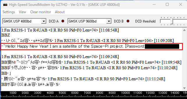 Ja3Tdw's tweet photo. UTMN(SXC3-216, RS23S) 02:07UTC pass nover Japan. It seems to be back to normal. The password was the same as before. #UTMN #RS23S https://t.co/g0vTxTTFZM