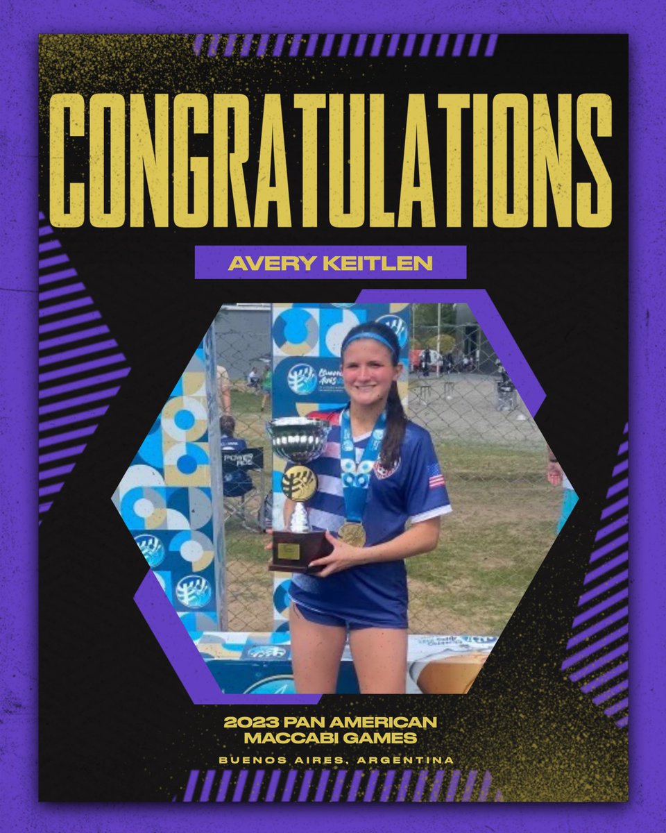 HUGE Congratulations and shout out to our very own soccer star, Avery Keitlen. 

She represented the USA in the 2023/24 Pan American Maccabi Games in Buenos Aires, Argentina, bringing home the 🏆! 

What an accomplishment for this young lady!! PROUD is an understatement 🐻💜