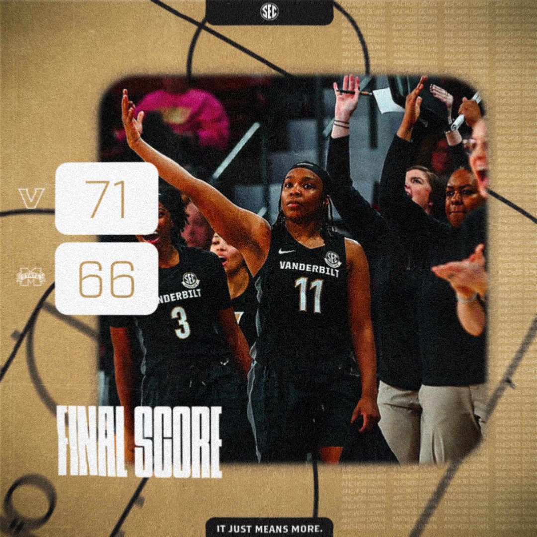SEC's tweet photo. ⚓️⬇️

@VandyWBB keeps their winning streak going after a road W at Mississippi State

#SECWBB https://t.co/rozWxCQdx0