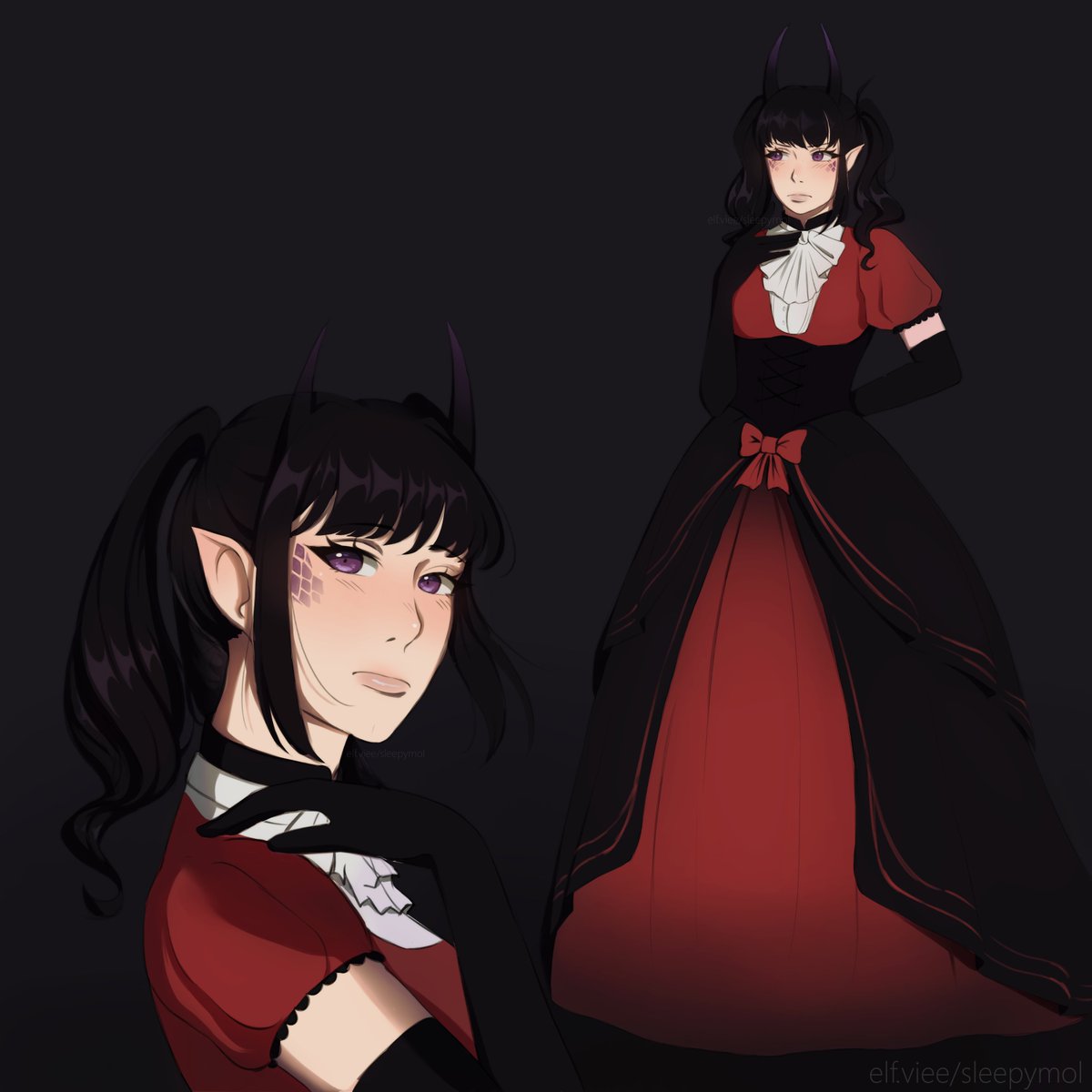 elfviee's tweet photo. another commission from a friend, i genuinely struggled when it came to her outfit and design as a whole but i think i did her justice!! she is part dragon afterall... https://t.co/sC1q5JxOHE