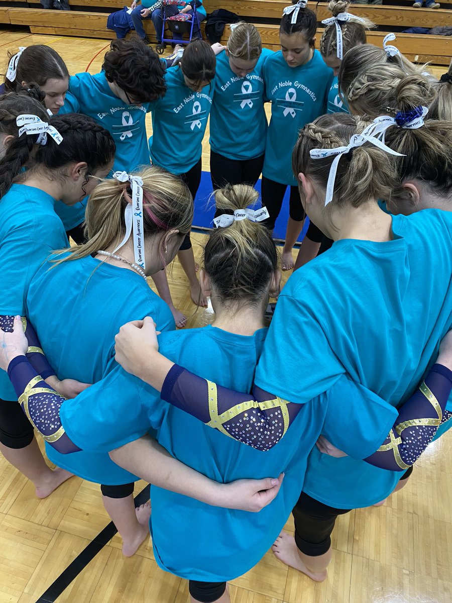 Congrats on a good first meet EN gymnasts. Thank you for all who came to support at our Ovarian Cancer Awareness Meet. We had a great turn out and I know our gymnast and her family appreciate it. West Noble- thank you for all your support and joint our team by purchasing T-shirts