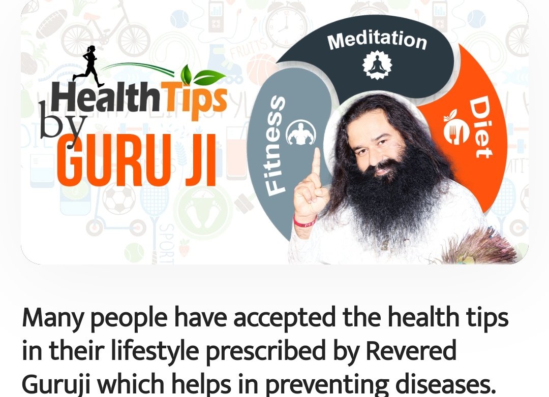 Maintaining good health is essential, n there are some effective tips shared by St. Dr. MSG that you must follow. These include eating before sunset, daily exercise, n avoiding junk food. So, start implementing these #SecretOfFitness tips n enjoy a healthier life. #FridayFitness
