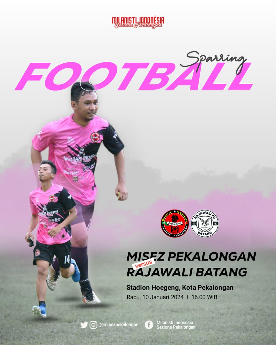 Sparring Football Misez Pekalongan vs Rajawali Batang Stadion Hoegeng, Kota Pekalongan Rabu, 10 Januari 2024 | 16.00 Wib More info ; - Izzat Arizi (085869627544) - @Budi89605600 (085642891378) #SparringFootball #MisezPekalongan